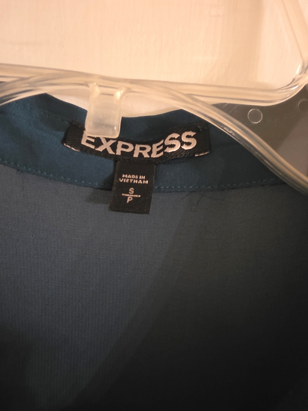 Express Classic Teal Shirt Dress with Waist Tie - Picture 3 of 8